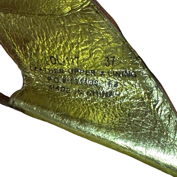 Alegria Lola Sandals Womens size 37 or US 7M Cognac Leather Wedge T Strap Style - Picture 7 of 10